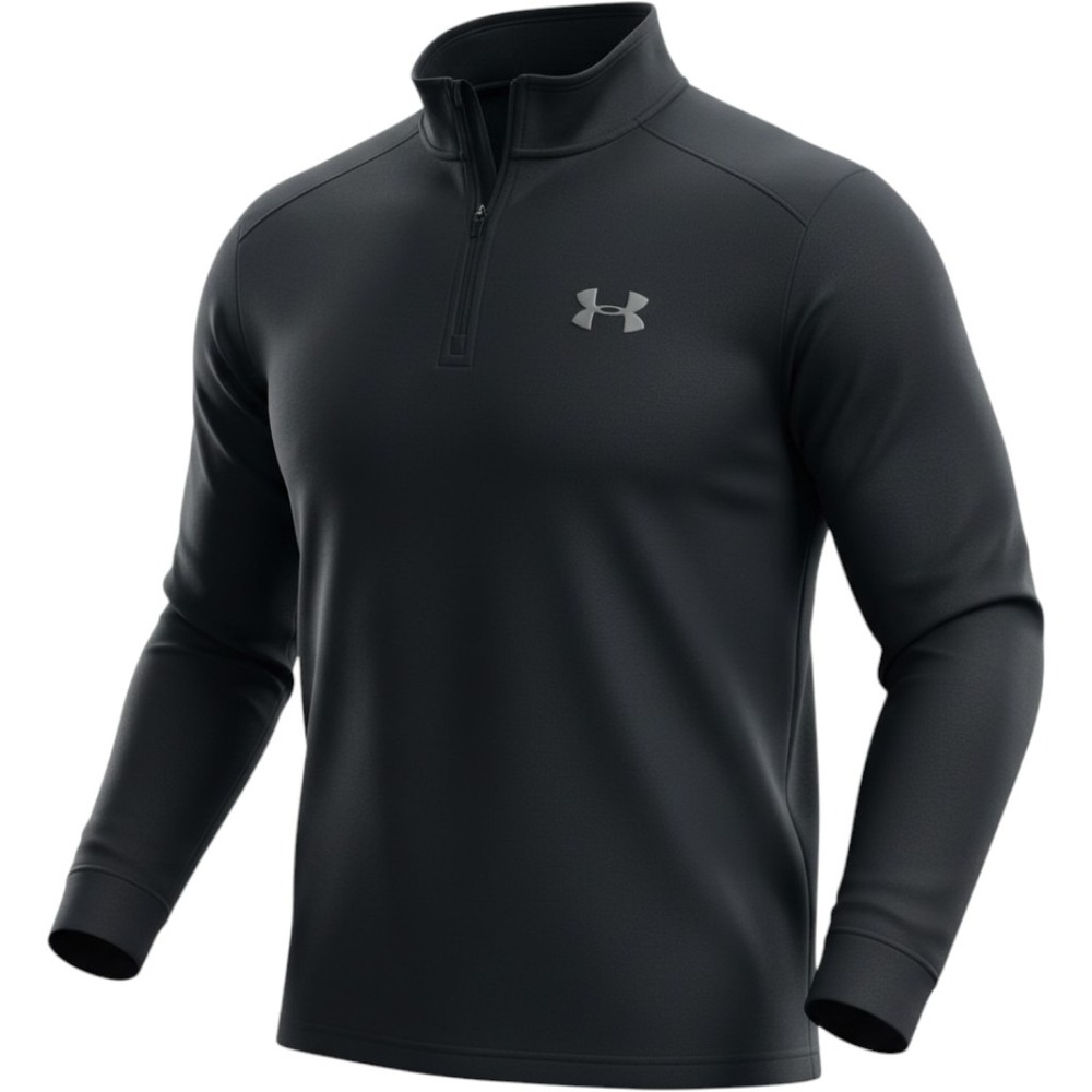 Under Armour 1/4 Zip Pullover Mens Large Black Performance Fleece Golf Sport